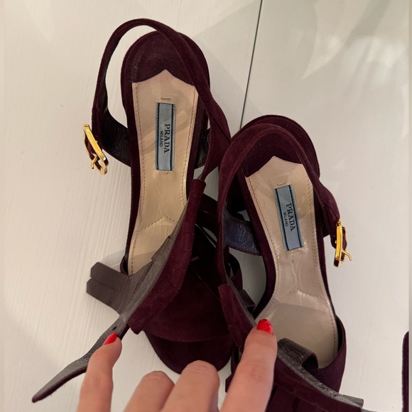 Red Prada Small Heel Sandal - Picture 14 of 15